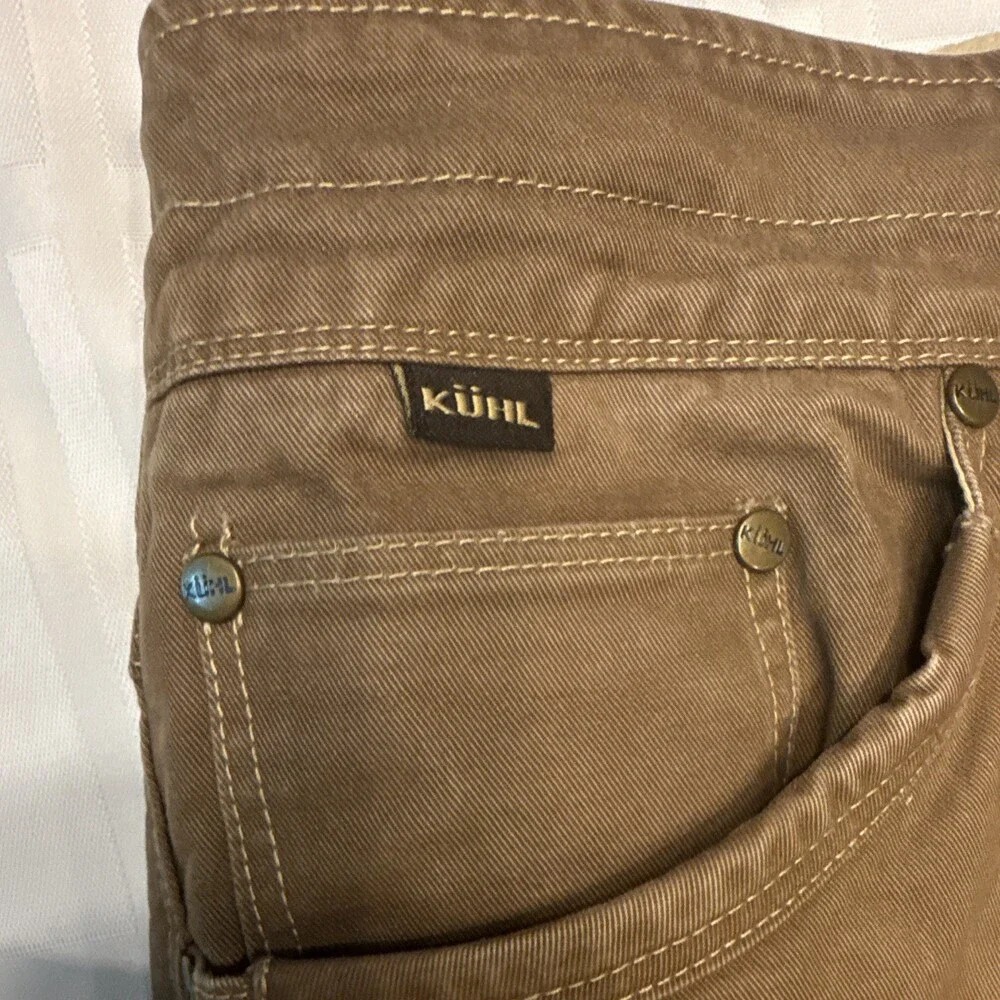 Kuhl Rydr Pants Mens 40x30 Brown Canvas Hiking Workwear Vintage Patina Dye